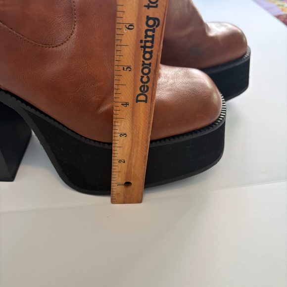 Women’s Kaltur Brown leather Platform Ankle Boots, S 39 - Picture 5 of 16